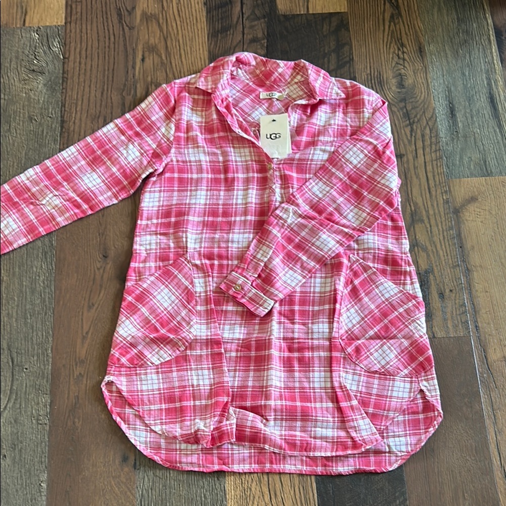 UGG Vibrant Pink Plaid Nightgown